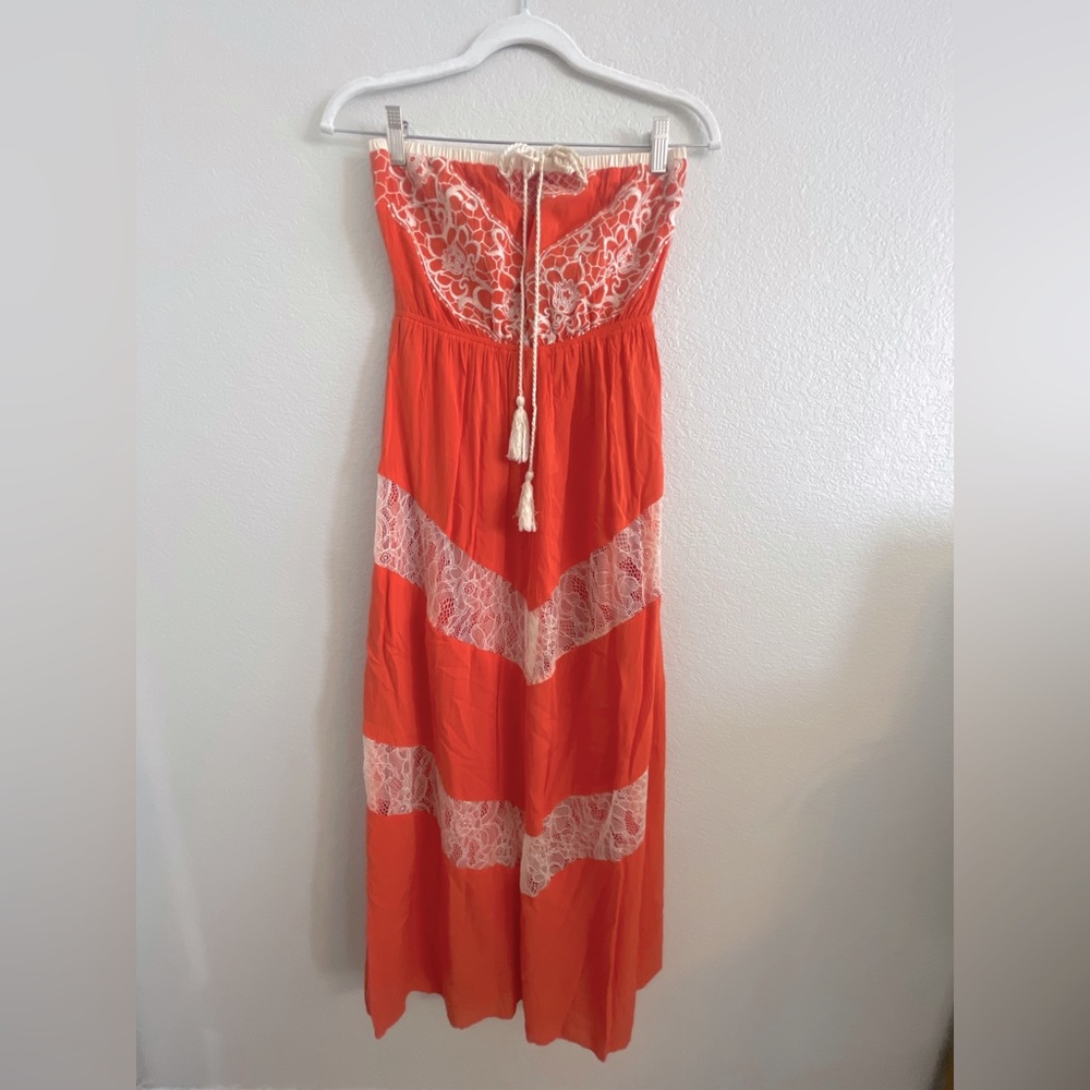 Flying Tomato strapless maxi dress